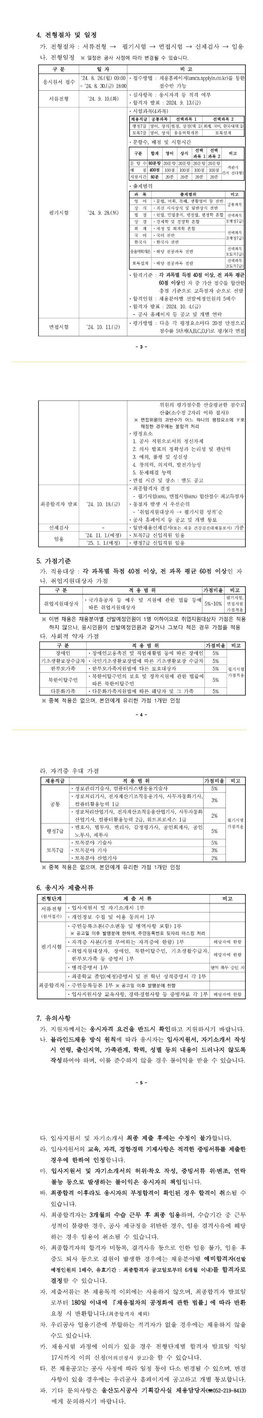 [울산도시공사] 2024년 하반기 신입직원 채용공고