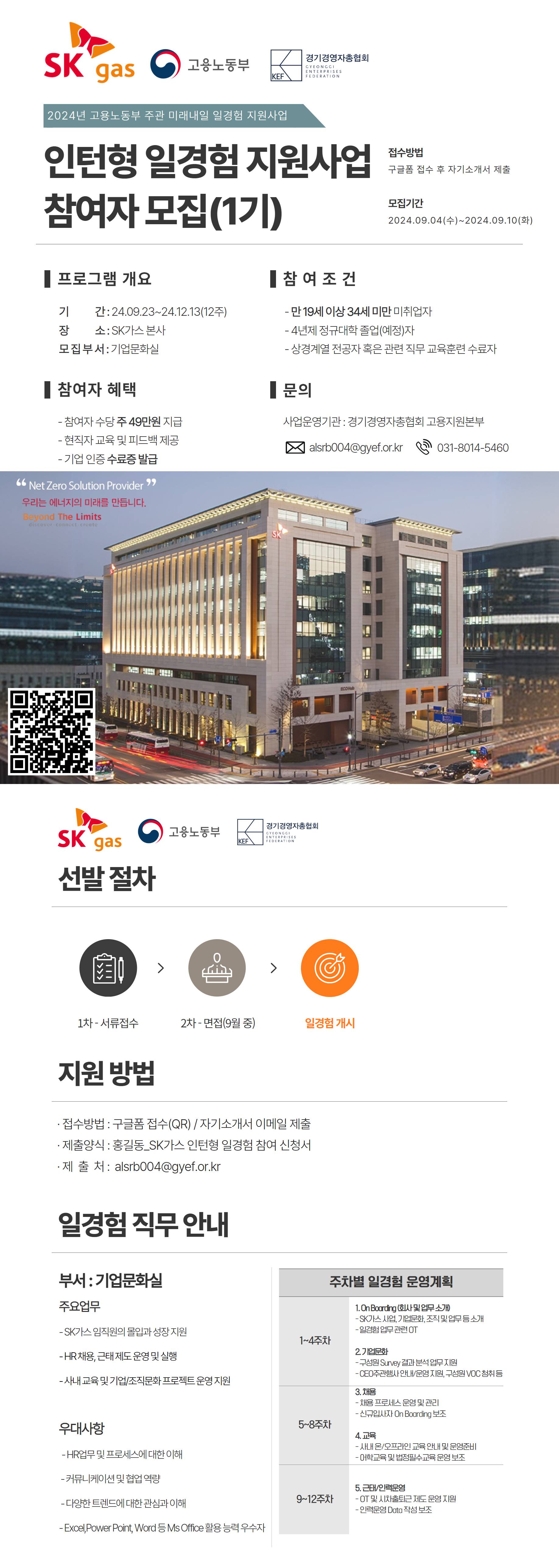 에스케이가스(주) 기업문화실 청년 인턴 모집