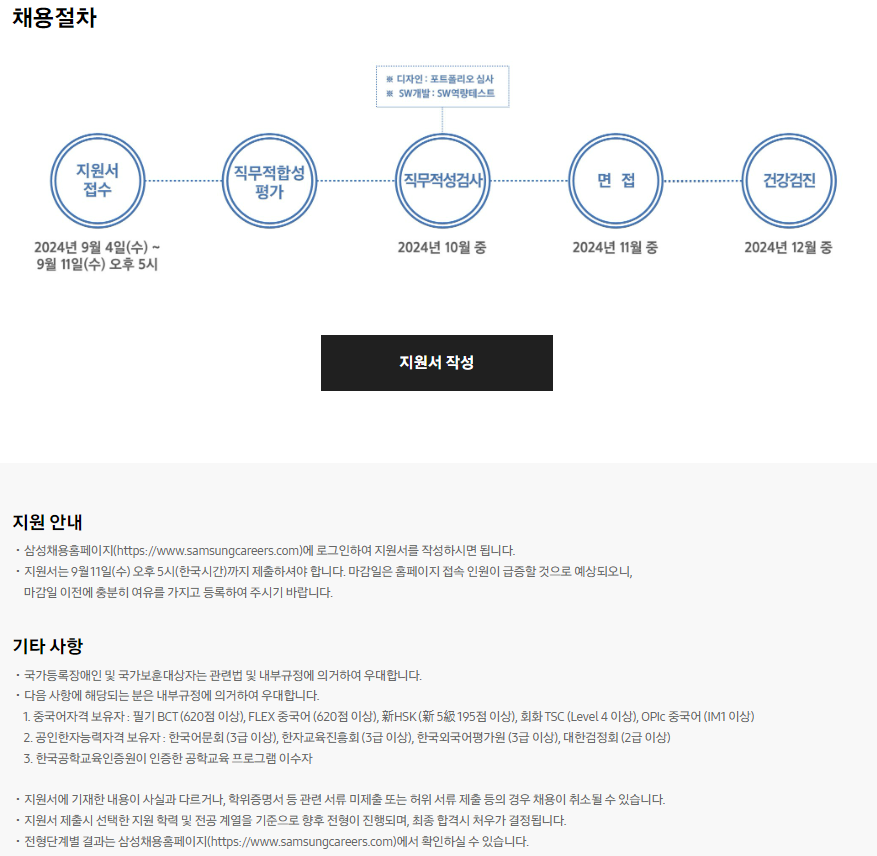 [삼성SDS] 2024년 하반기 3급 신입사원 채용 공고