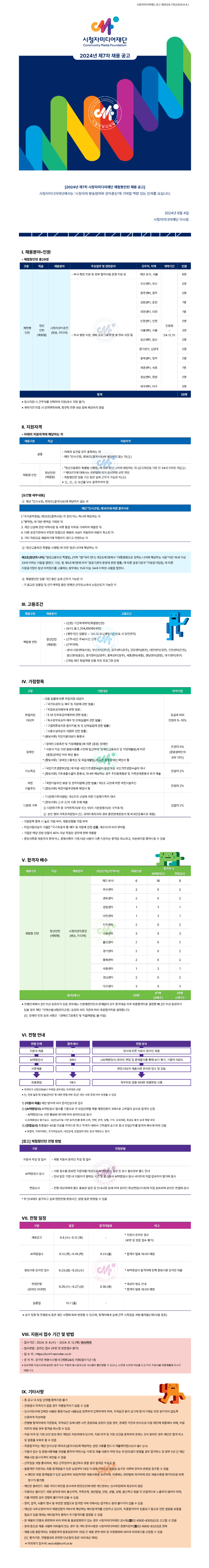 [시청자미디어재단] 2024년 제7차 체험형인턴 채용 공고