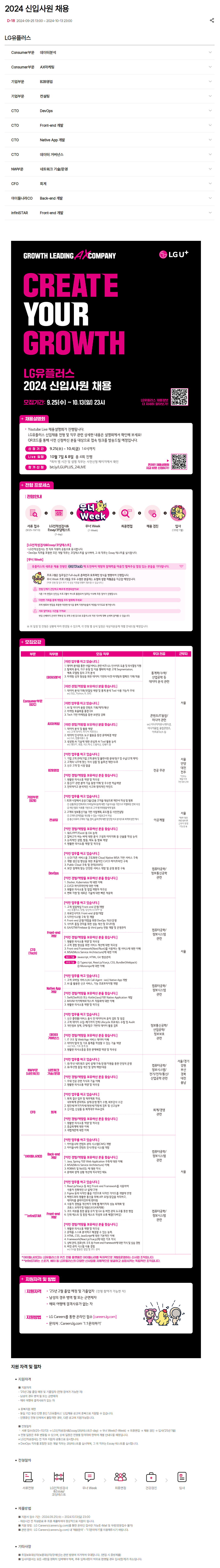 [LG유플러스] 2024년 신입사원 채용(~10/13 23시)