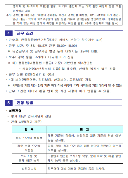 [한국학중앙연구원] 2024년 10호 무기계약직(행정원) 채용(~10/11 18시 )