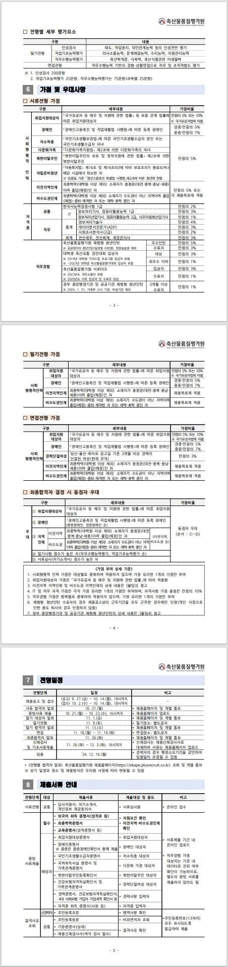 [축산물품질평가원] 2024년 하반기 신규직원 축산물품질평가직(6급) 채용공고