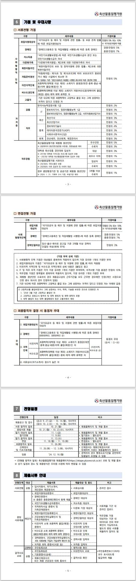 [축산물품질평가원] 2024년 하반기 신규직원 운영직(다급) 채용공고