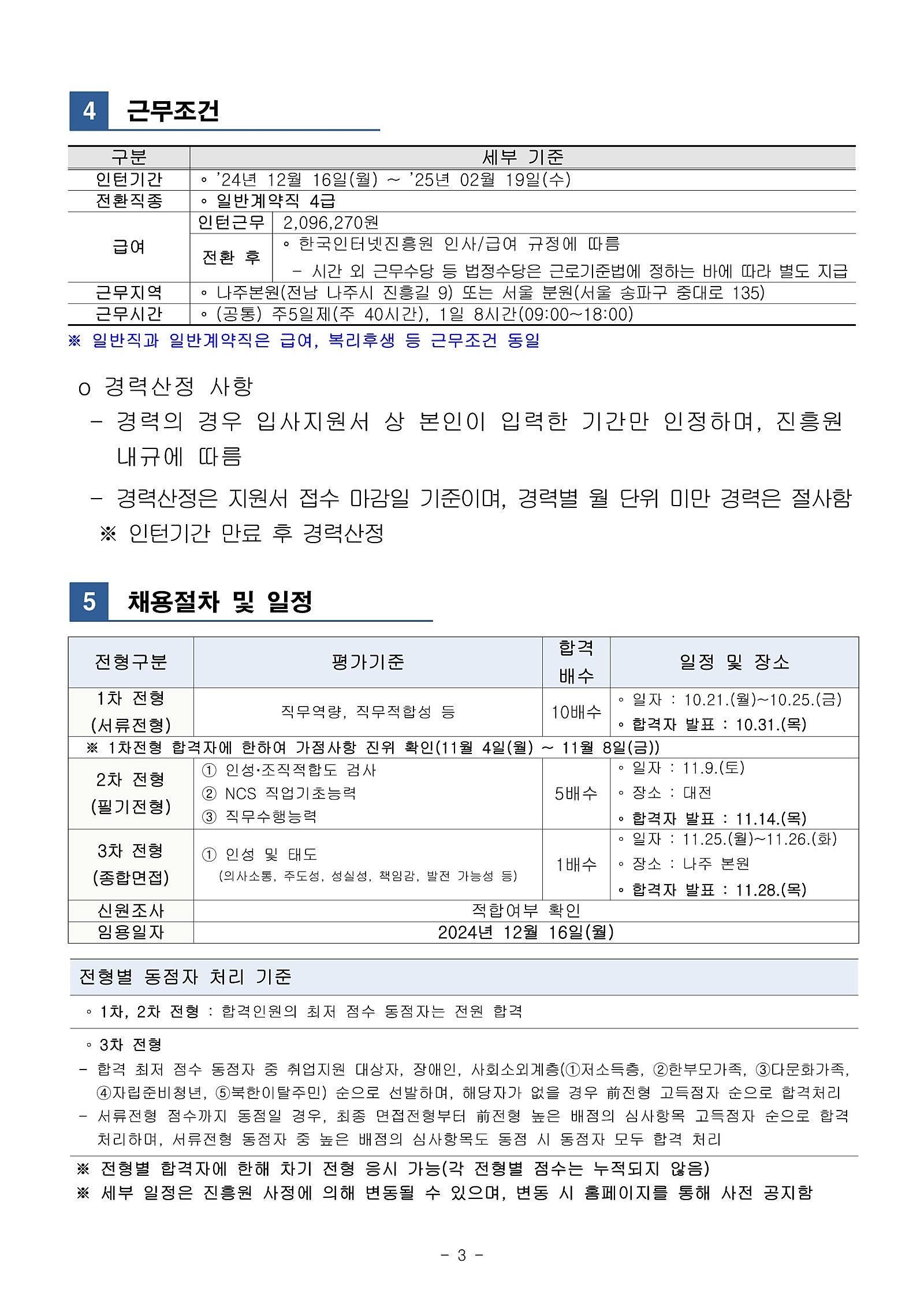 [한국인터넷진흥원] 2024년 채용형 청년인턴 직원 채용 (~10/17)