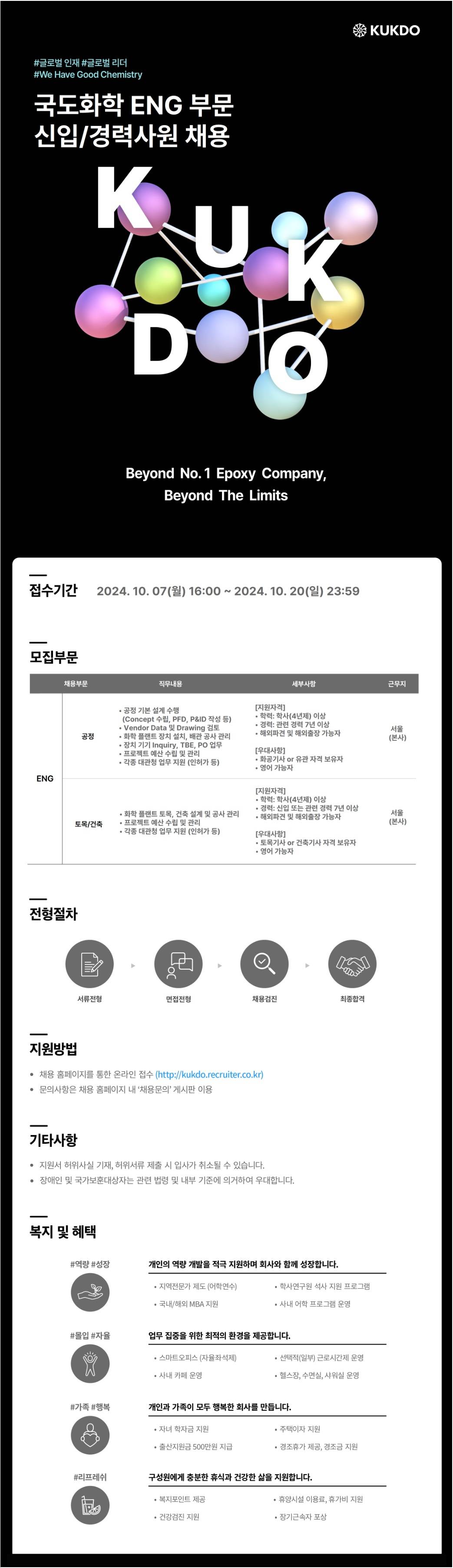 [국도화학] ENG 부문 신입/경력사원 채용