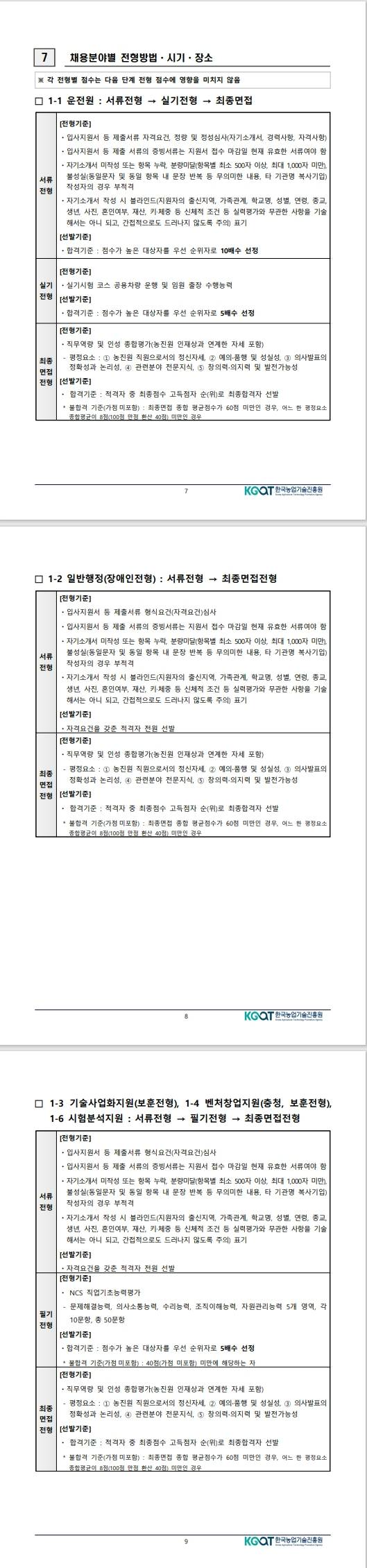 [한국농업기술진흥원] 2024년도 제2차 공개경쟁채용(공무직)공고