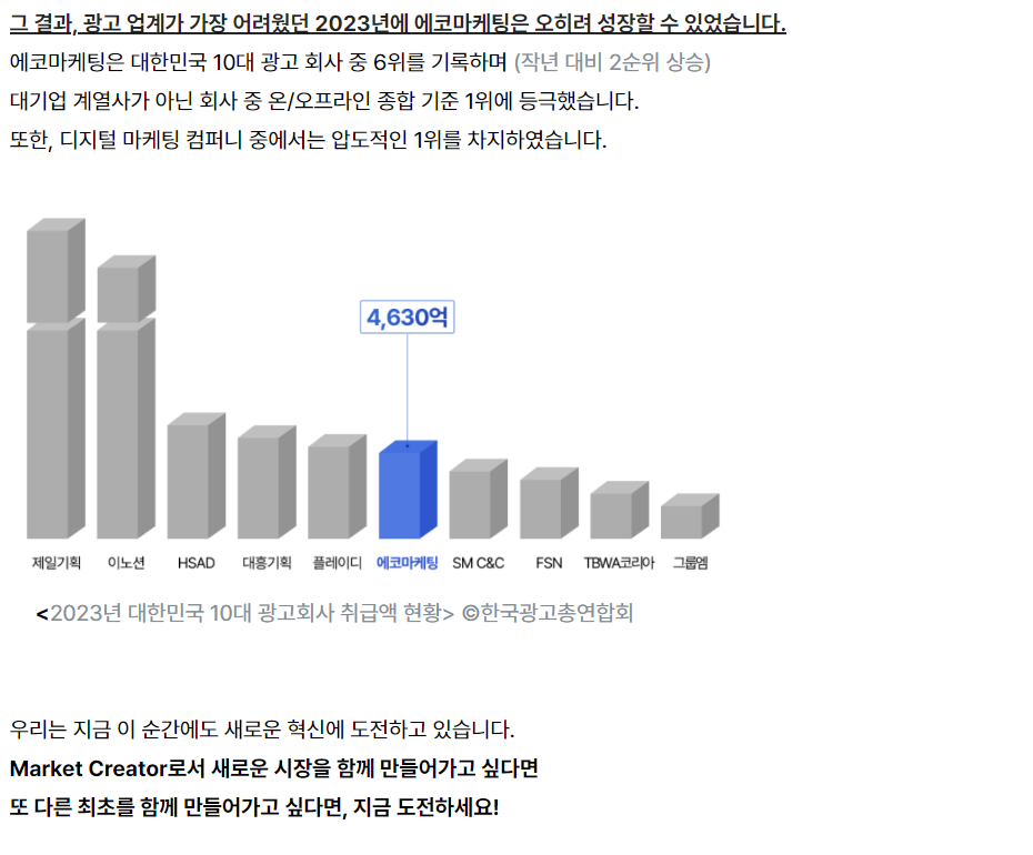 [에코마케팅] 글로벌 웹툰 팀 영상 크리에이터 신입/경력 채용 (~10/23)