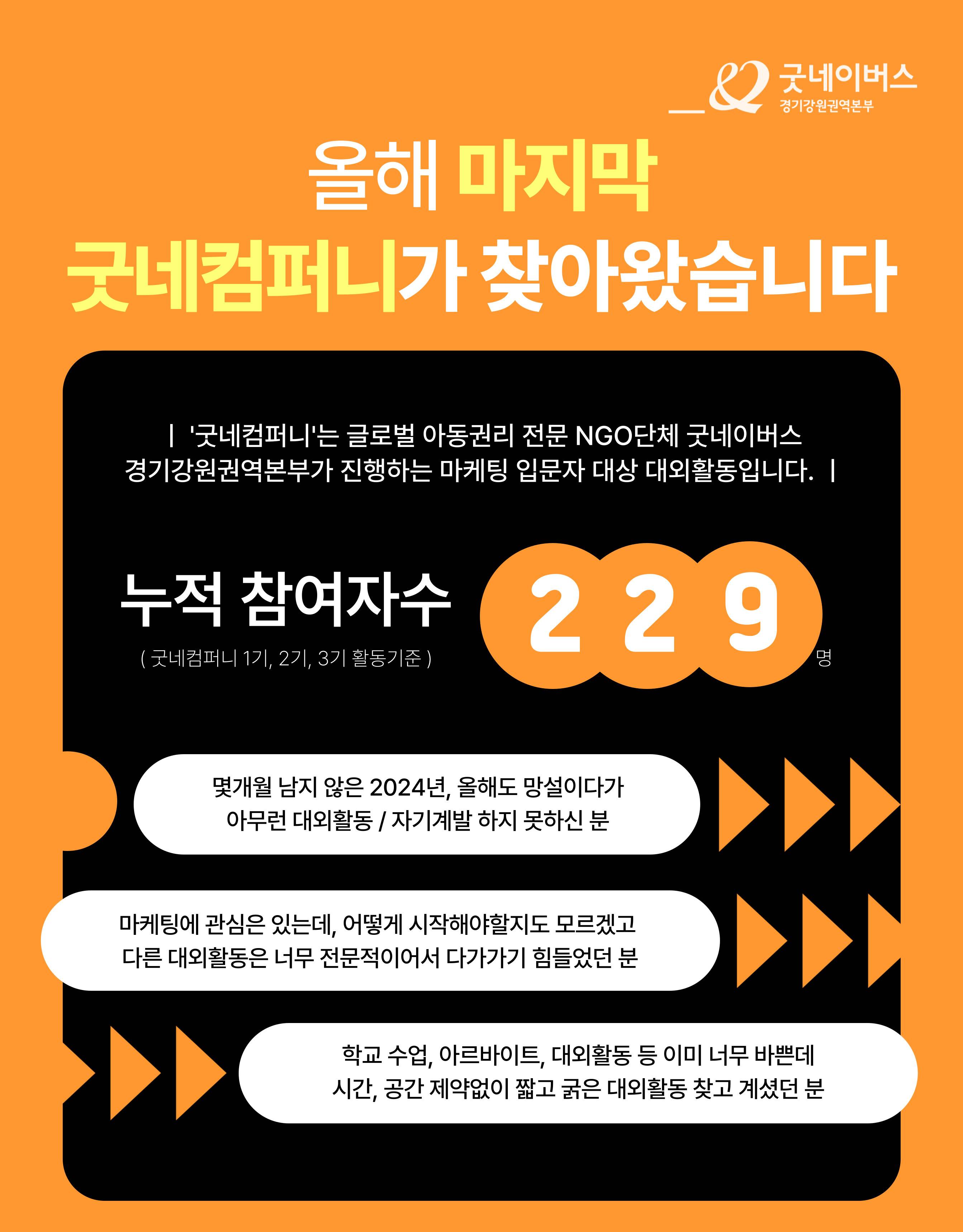 [굿네이버스] ★2024년 굿네컴퍼니4기 모집★ (마케팅 입문자 대외활동/올해 마지막 기수/선착순 모집)