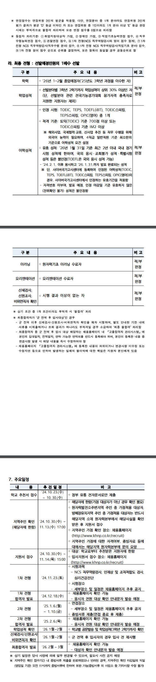 [한국수력원자력] 2024년도 고졸수준 신입사원 선발 모집요강