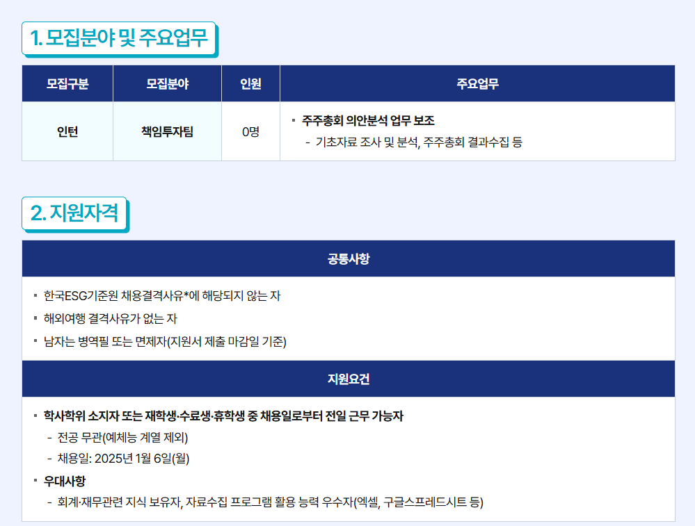 [한국ESG기준원] 책임투자팀 인턴 공개 채용 (~12/9)