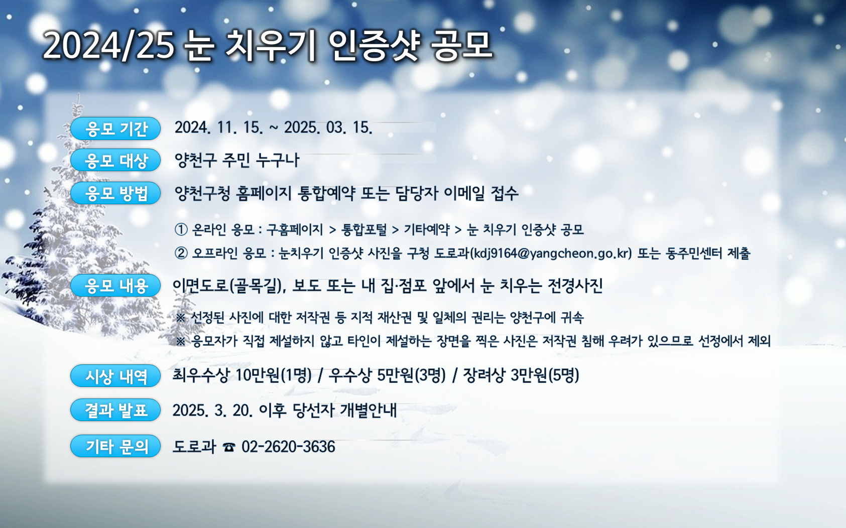 눈 치우기 인증샷 공모전