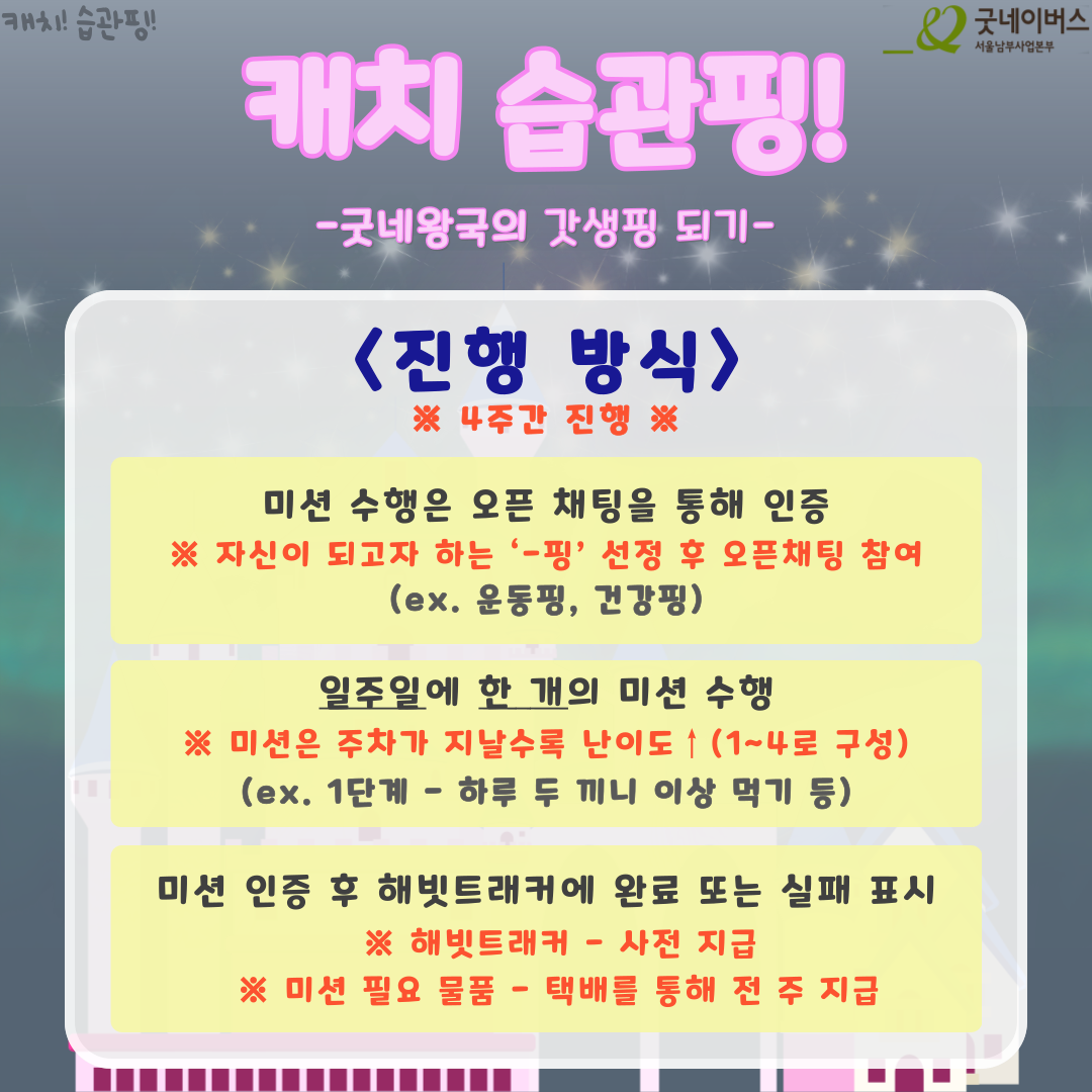 [굿네이버스] 새해맞이 갓생살기! '캐치 습관핑!' 참여자 모집