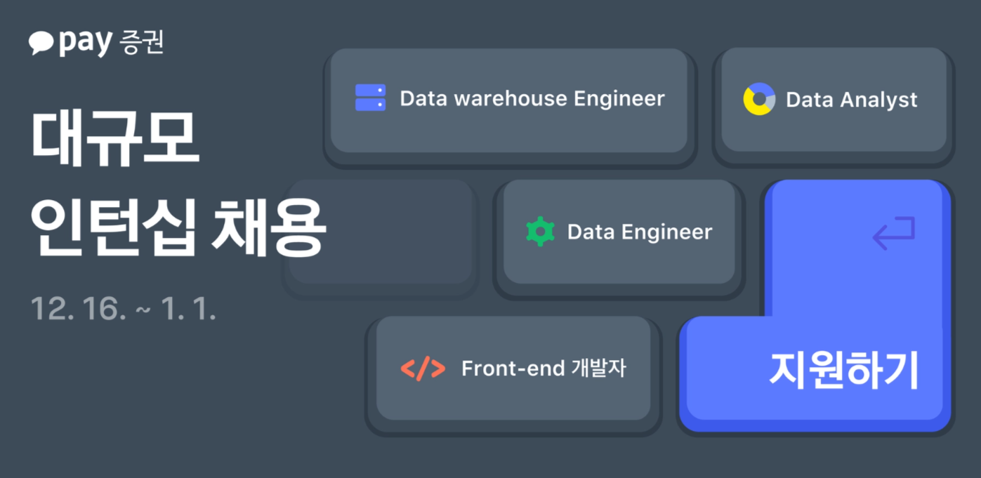 [카카오페이증권] 대규모 인턴십 채용(~1/1)