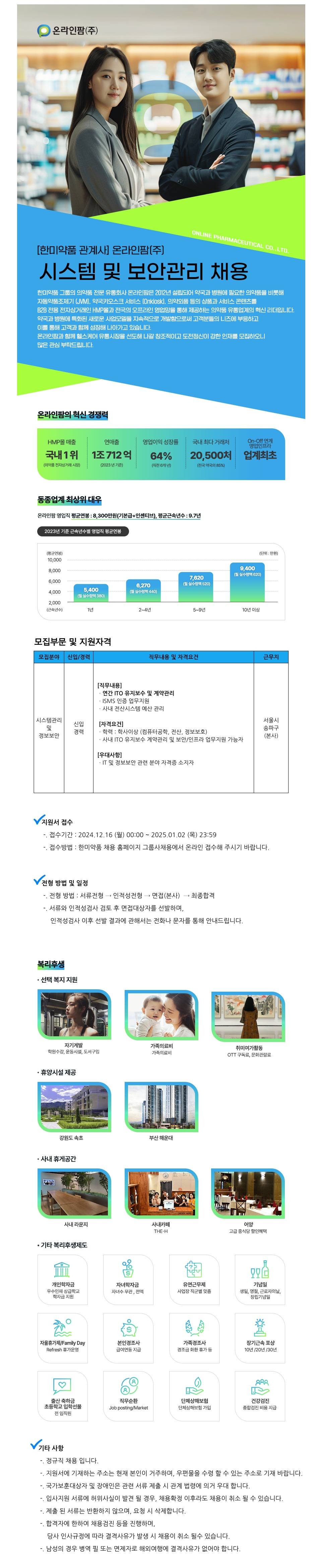 [온라인팜(주)] 시스템 및 보안관리 채용