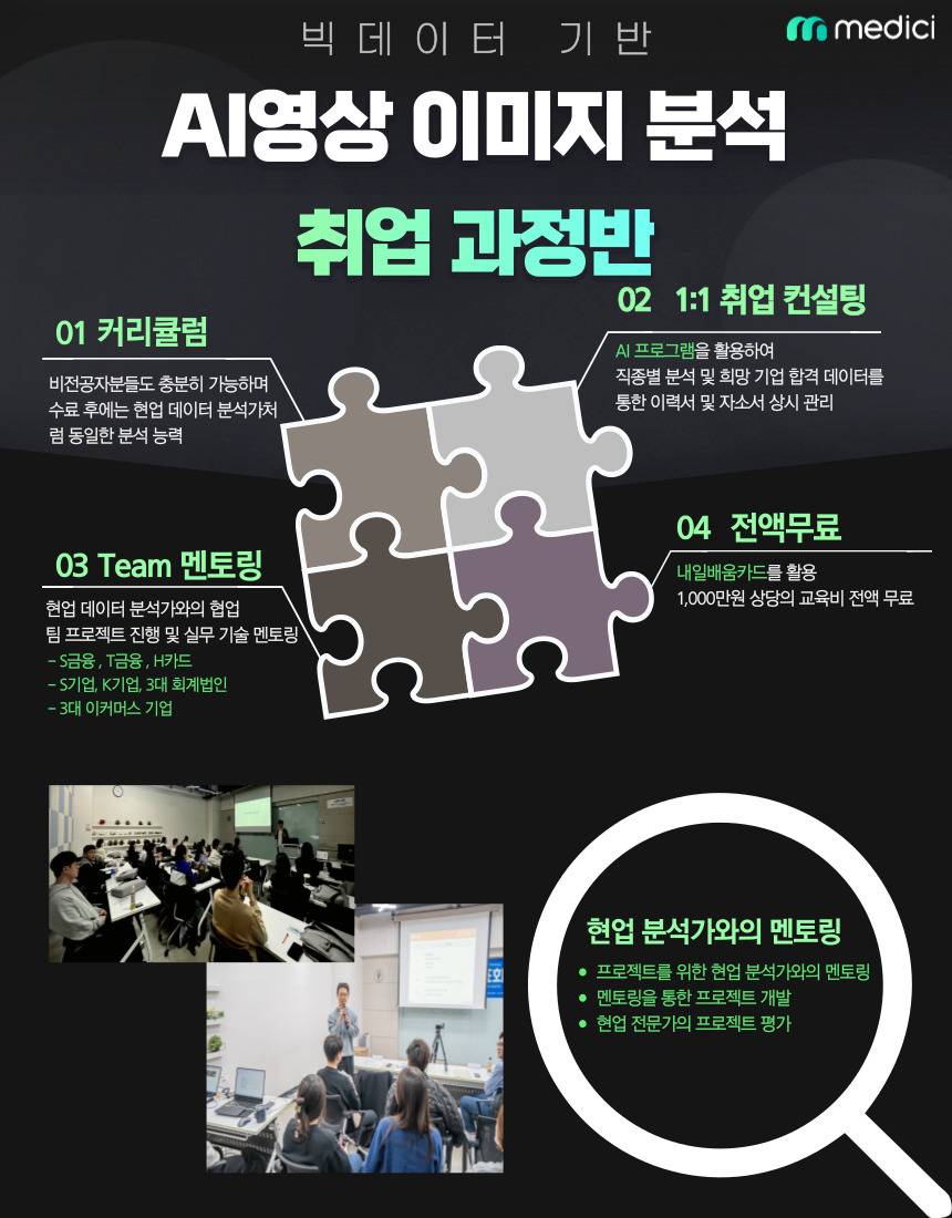 [메디치교육센터]컴퓨터비전(CV) AI영상이미지분석 무료취업교육