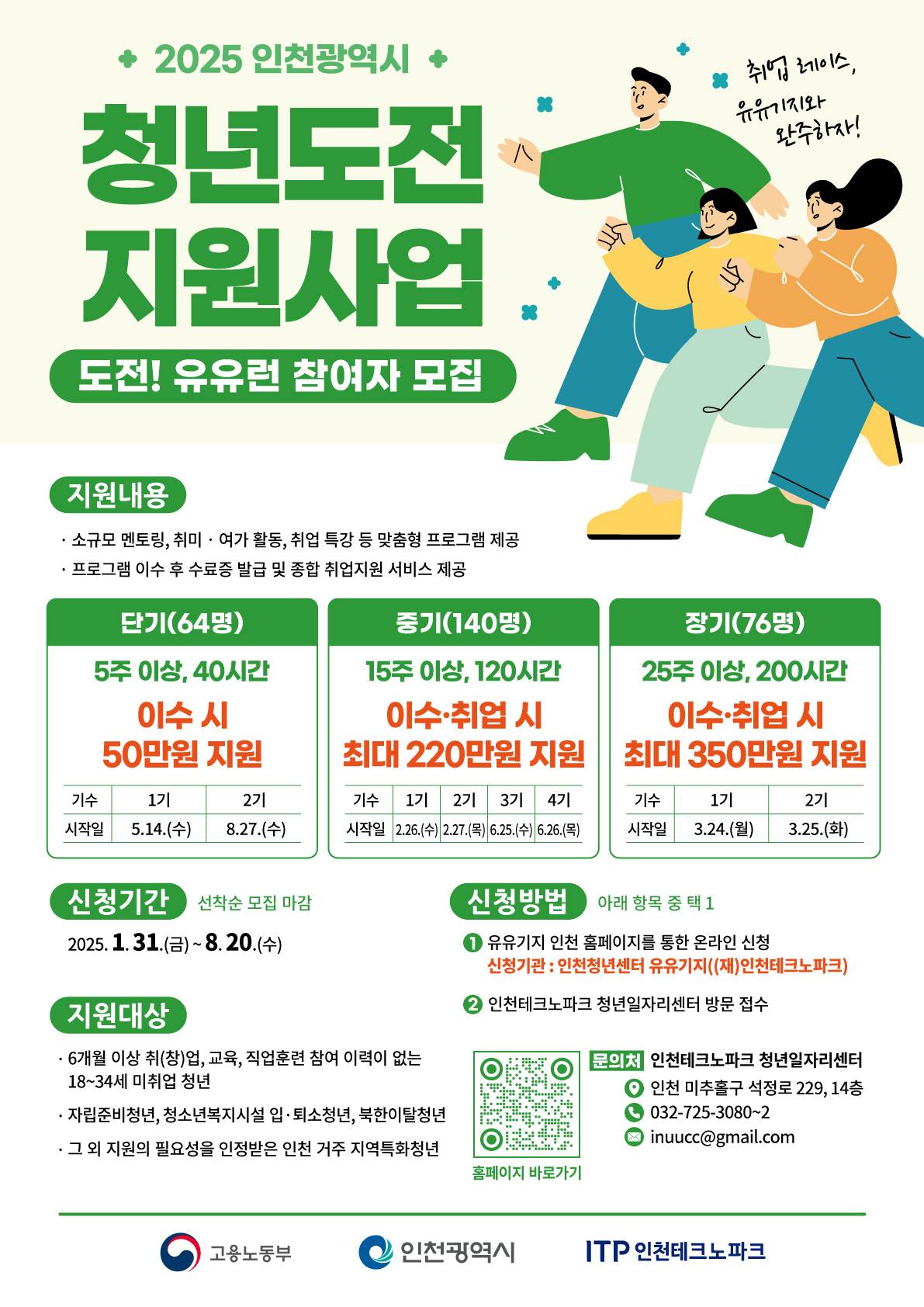 [최대 350만원 지원] 인천시 청년도전지원사업 참여자 모집