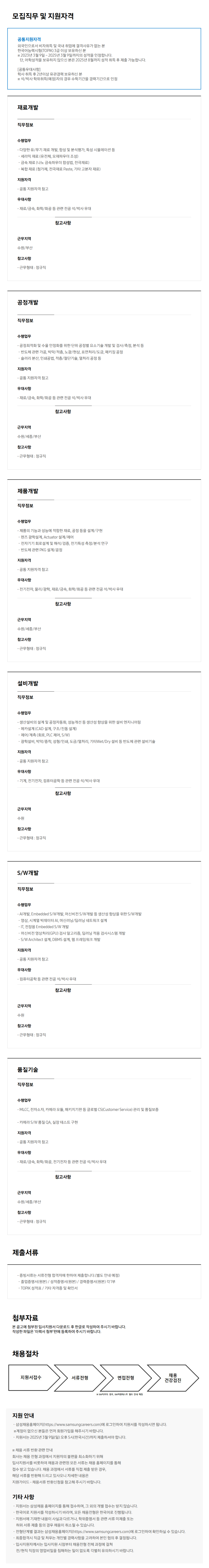 [삼성전기] R&D분야 외국인 경력사원 채용