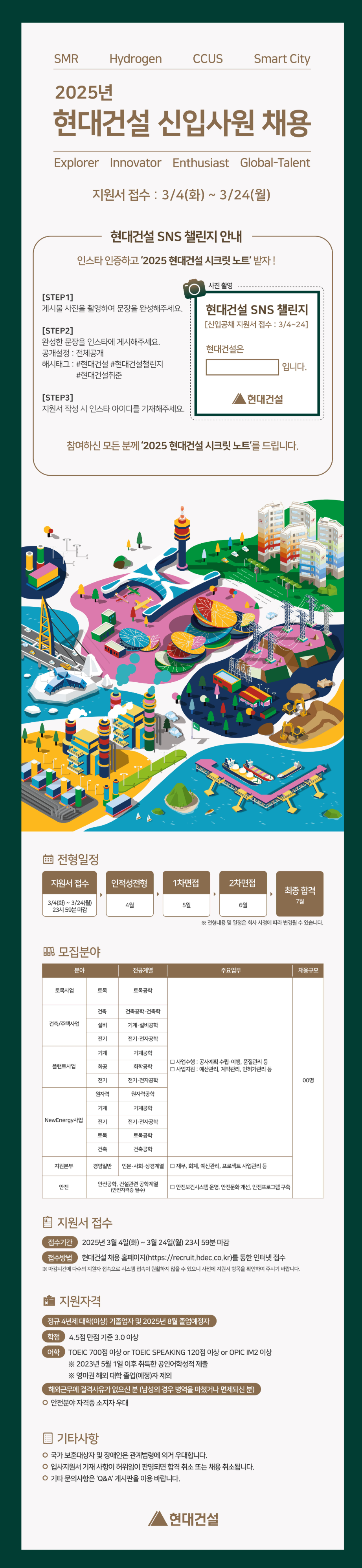 [현대건설] 2025 현대건설 신입사원 채용