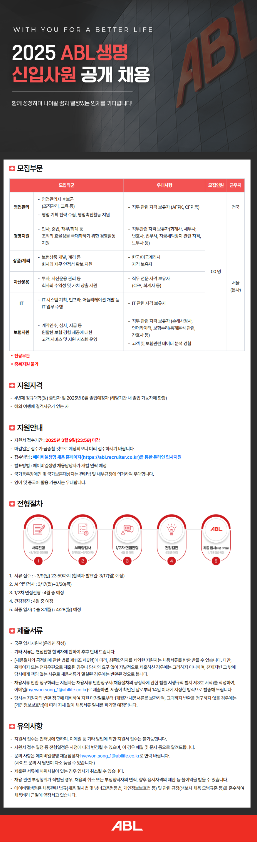 [ABL생명] 2025 신입사원 공개채용