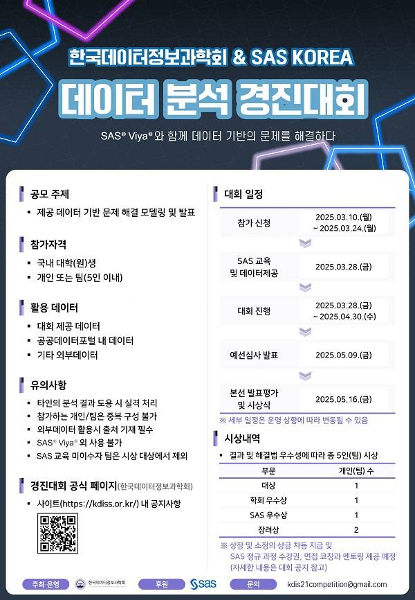 한국데이터정보과학회 & SAS KOREA 제1회 데이터 분석 경진대회