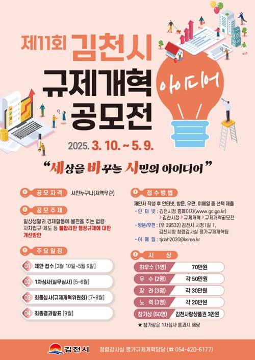 제 11회 김천시 규제개혁 아이디어 공모전