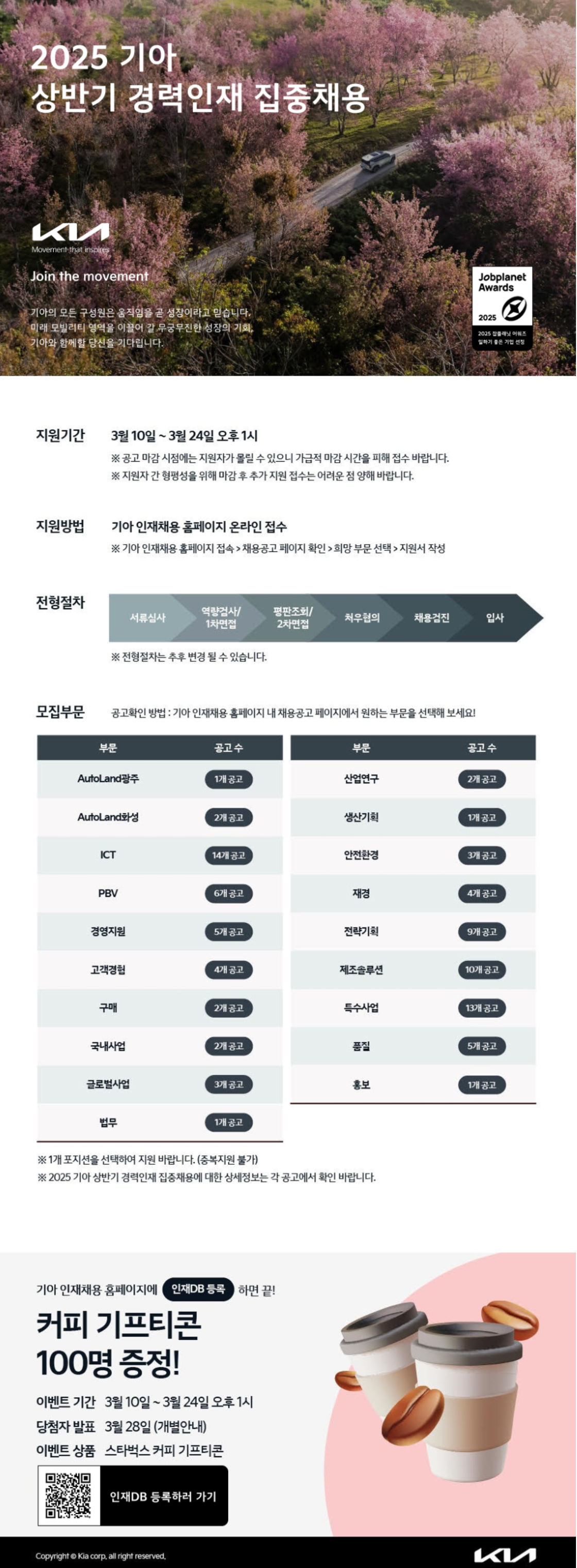 [기아] 2025 기아 상반기 경력인재 집중채용 (~03/31)
