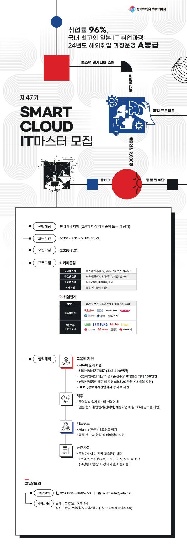 [국비지원] 글로벌 IT취업연계교육 서울 47기 SMART Cloud IT마스터