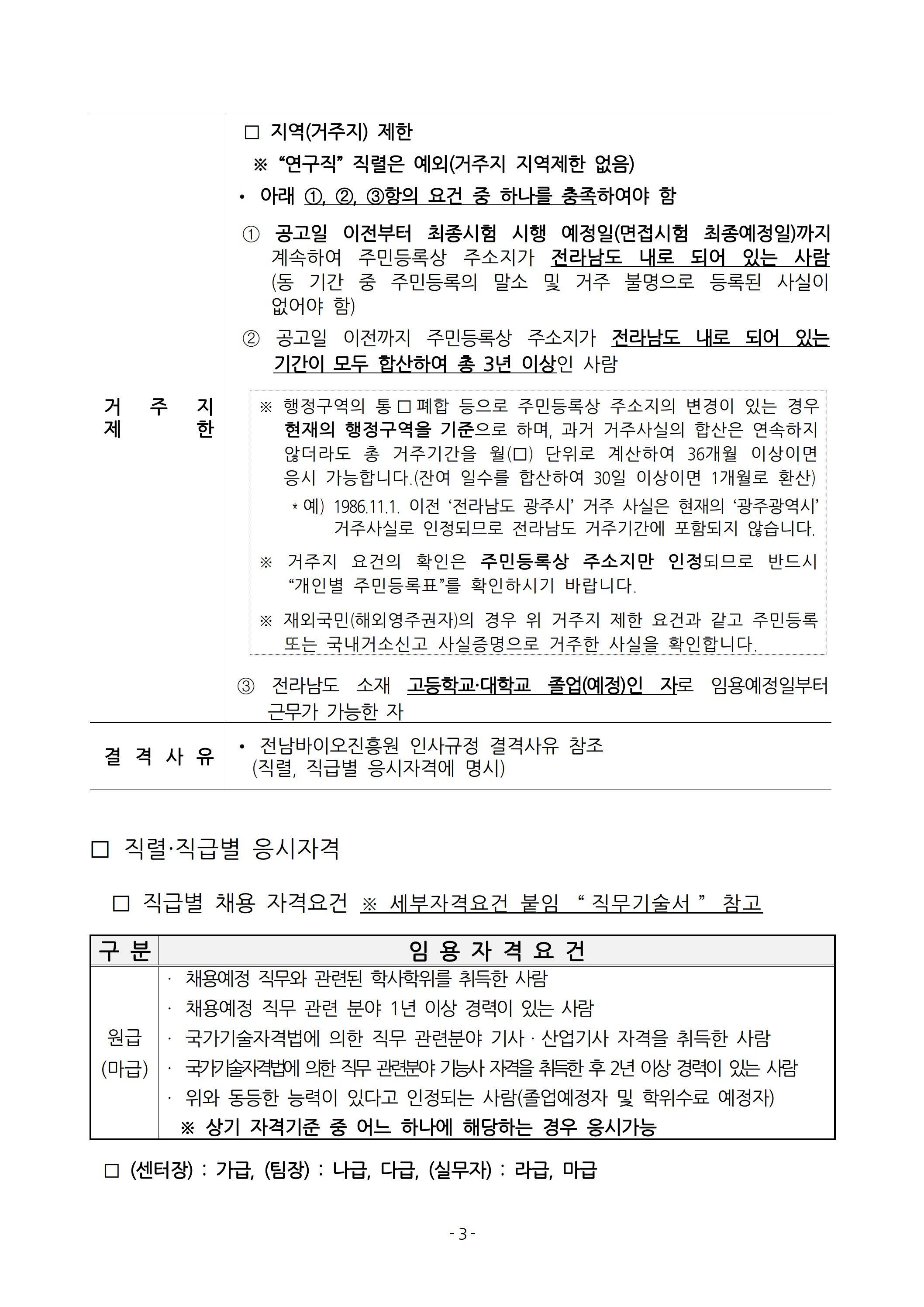 [전남바이오진흥원] 2025년 상반기 직원 채용 공고