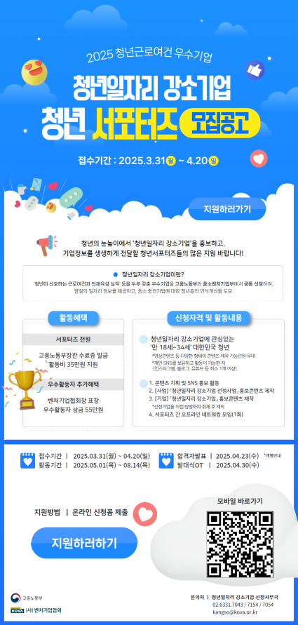 2025년 청년서포터즈 참여청년 모집 안내