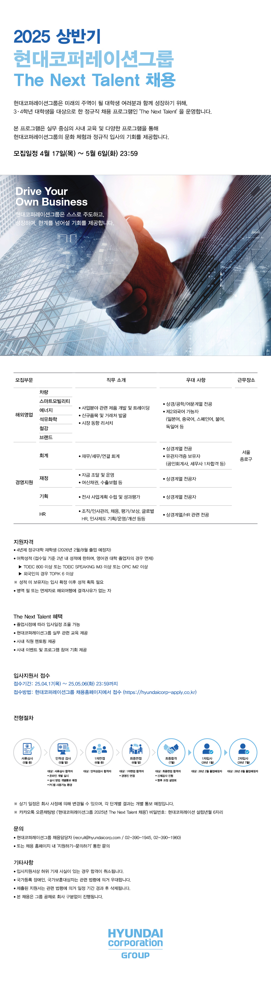 [현대코퍼레이션그룹] 2025 상반기 The Next Talent 채용