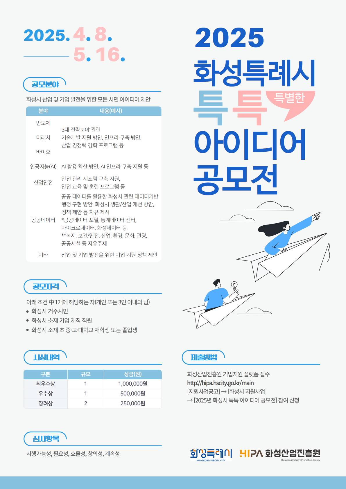 2025년 화성특례시 특별한 아이디어 공모전(화성특특)