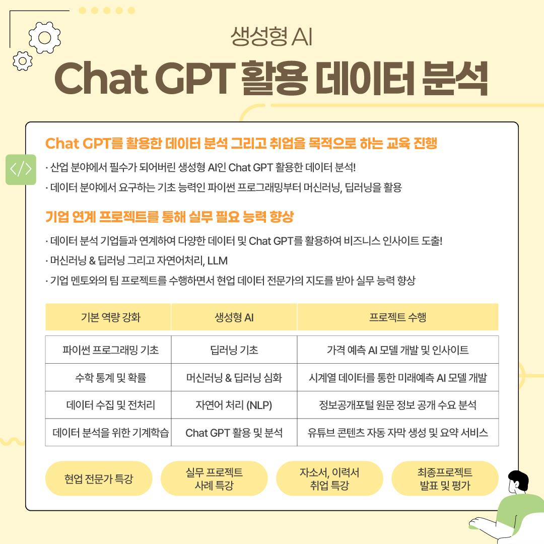 [메디치교육센터x고용노동부] ChatGPT활용 데이터전문가 취업과정 (선착순마감)