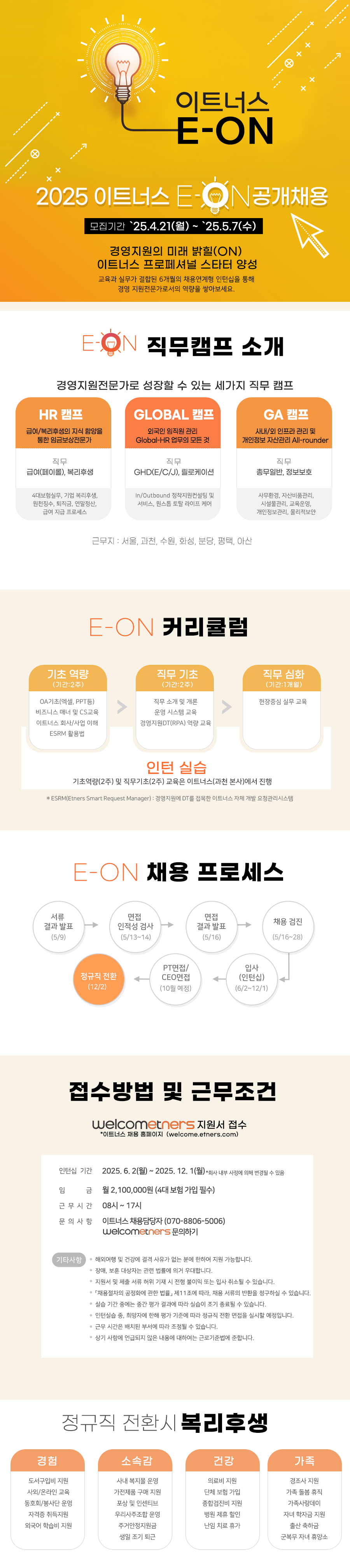 [이트너스] 2025년 27-3차 E-ON 채용연계형 인턴 모집