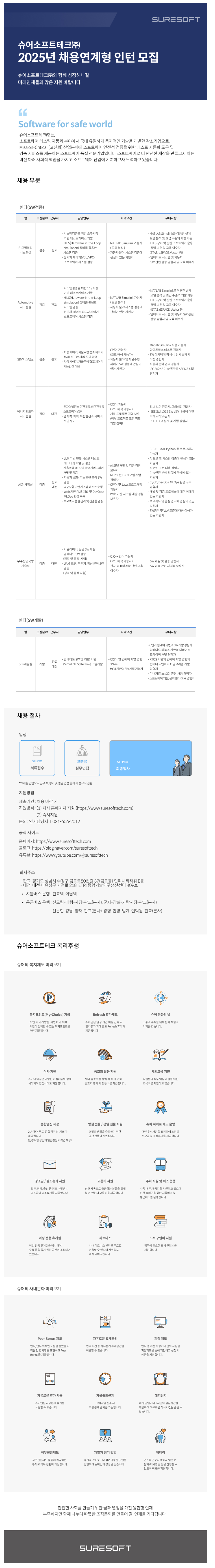 [슈어소프트테크] 2025년 채용연계형 인턴 채용 (~06/24)