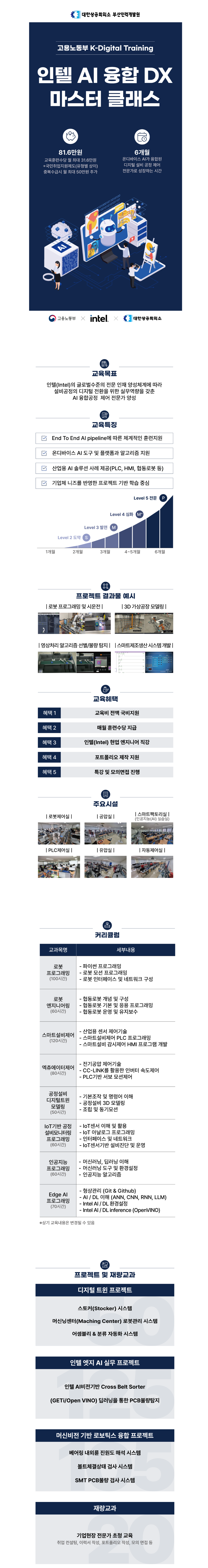 [대한상공회의소 부산인력개발원] [인텔] AI 융합 DX 마스터 클래스 [PLC/로봇/전기] +[AI/임베디드]