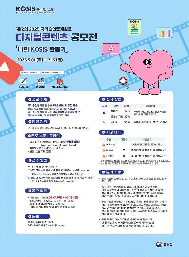 제12회 국가승인통계 활용 디지털콘텐츠 공모전