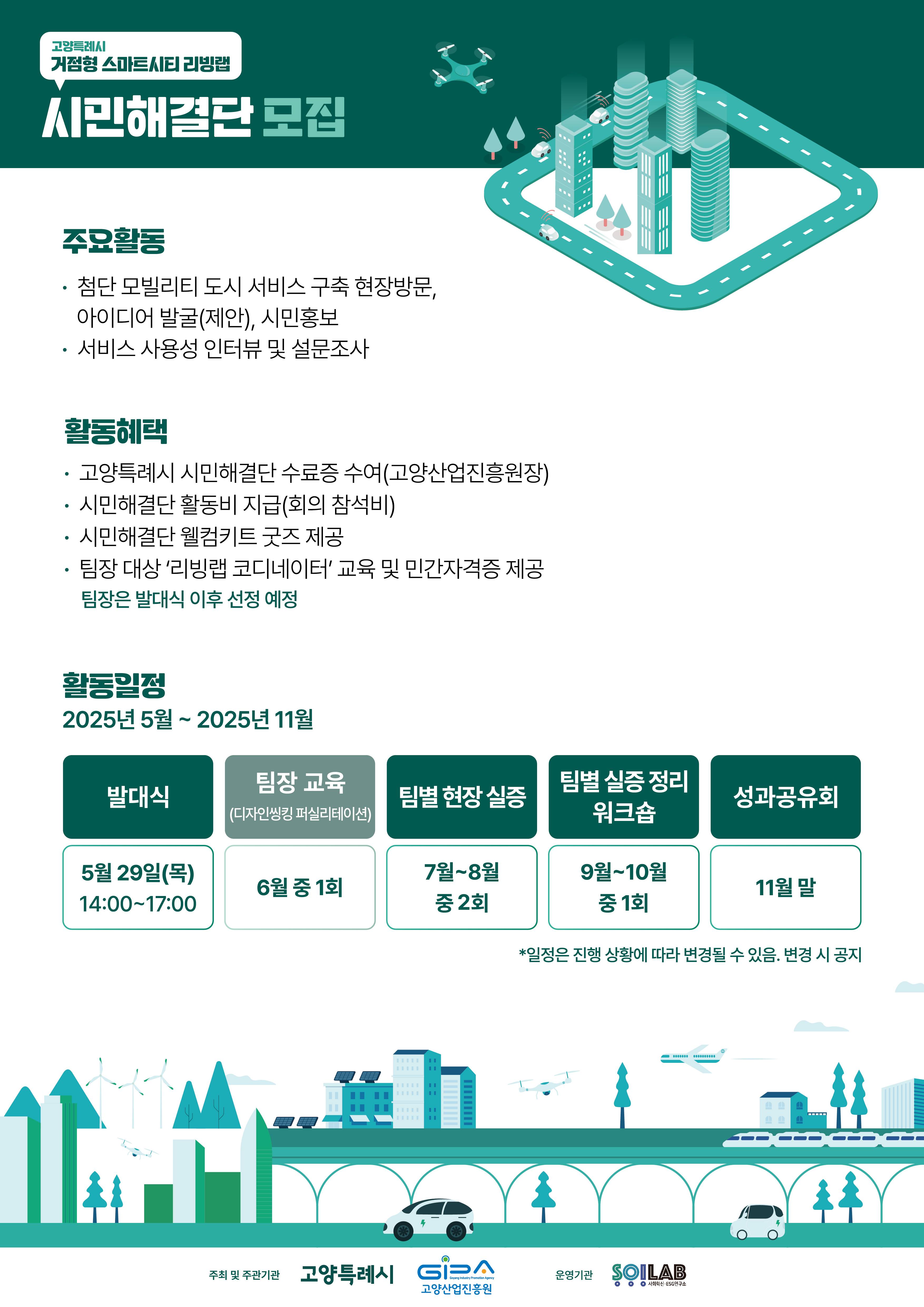 고양특례시 거점형 스마트시티 리빙랩 ‘시민해결단’ 모집