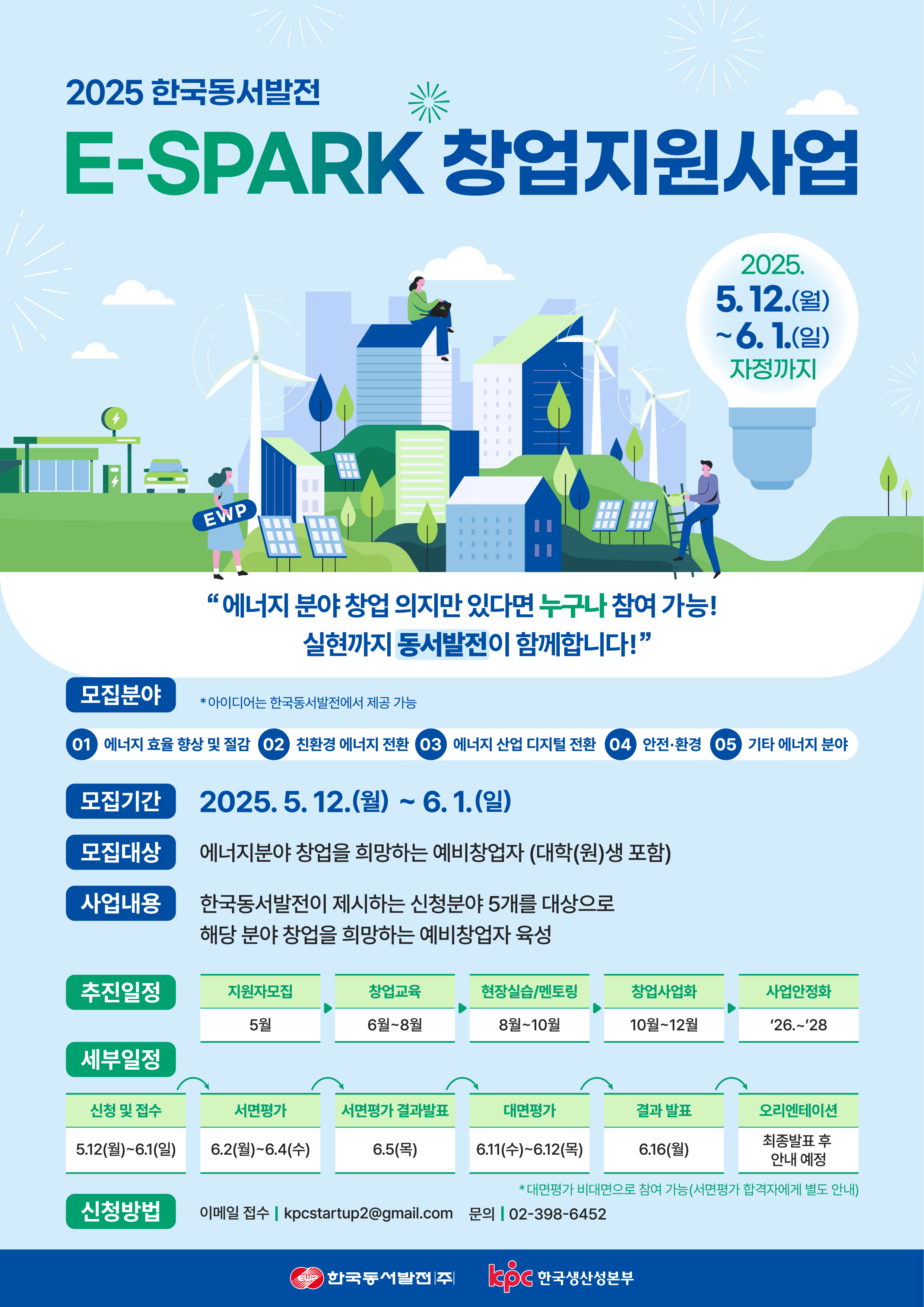 2025 한국동서발전 E-SPARK 창업지원사업