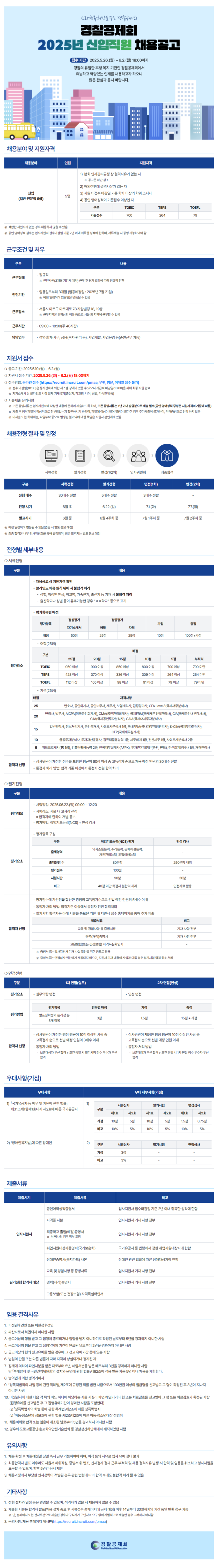 [경찰공제회] 2025년 신입직원 채용공고