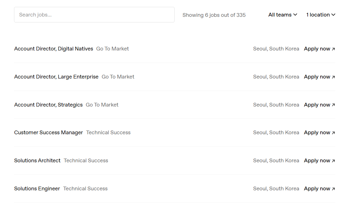 [OpenAI] 2025년 OpenAI 한국지사 채용 (경력)