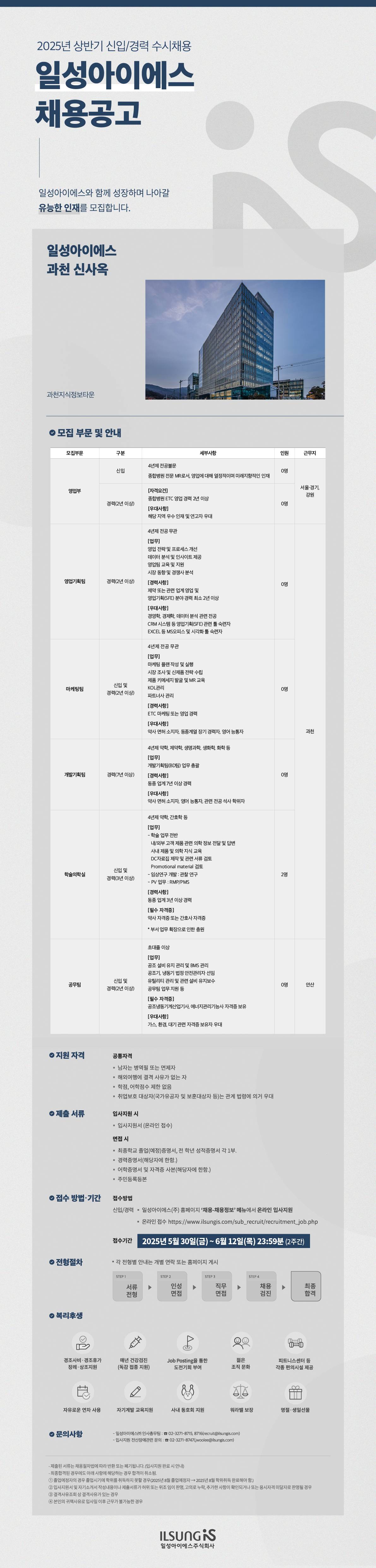 [일성아이에스] 2025년 상반기 수시채용