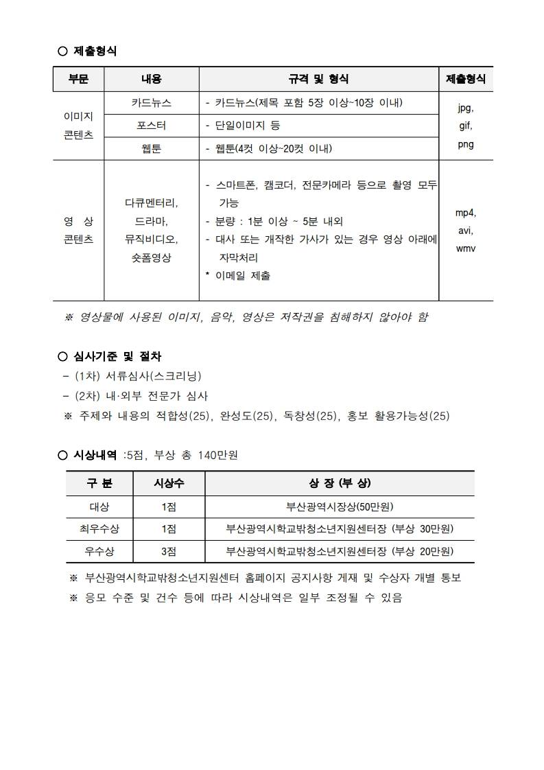 2025년 학교 밖 청소년 인식개선 미디어 공모전