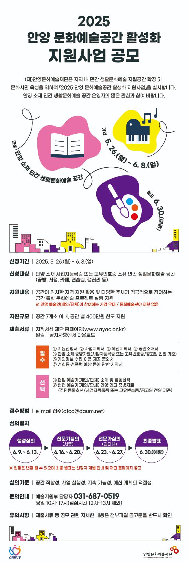 2025 안양 문화예술 공간 활성화 지원사업 공모