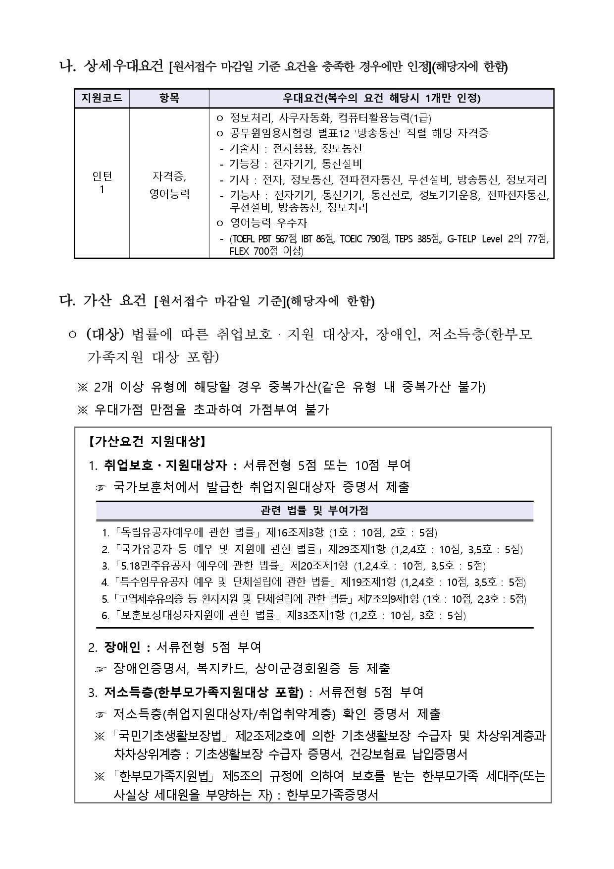 [국립전파연구원] 2025년 제2차 청년인턴 채용 공고