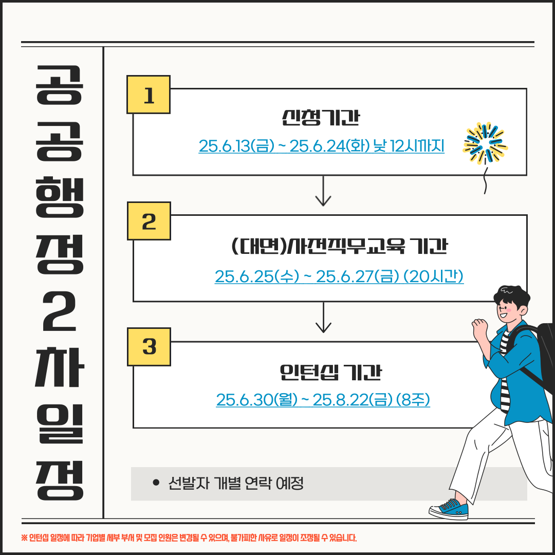 [고용노동부] [미래내일일경험] 2025 공공행정 2차 인턴 모집(~6/24 낮 12시까지)