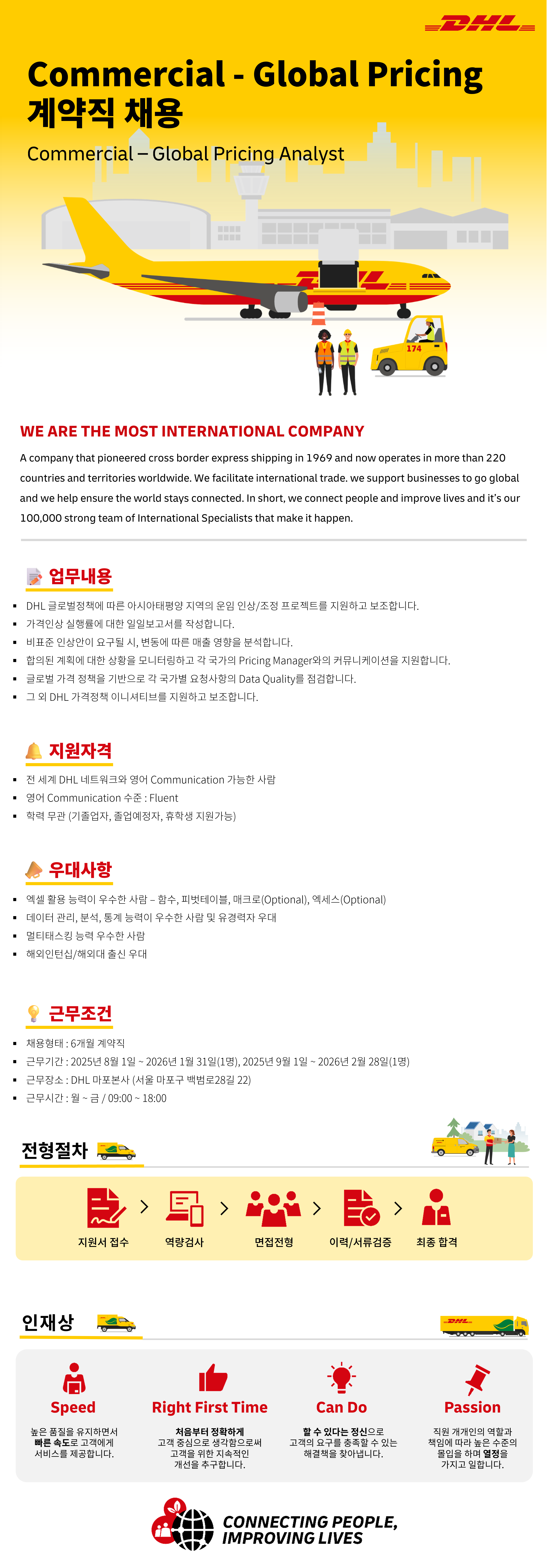 [DHL코리아] Commercial - Global Pricing Analyst 계약직 채용