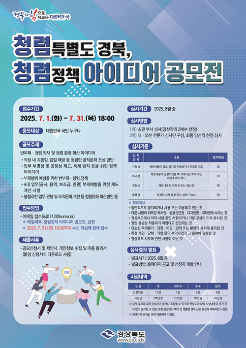 청렴특별도 경북, 청렴정책 아이디어 공모