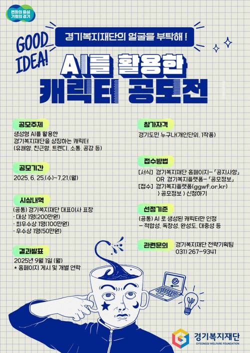 2025 경기복지재단 대표 캐릭터 공모전