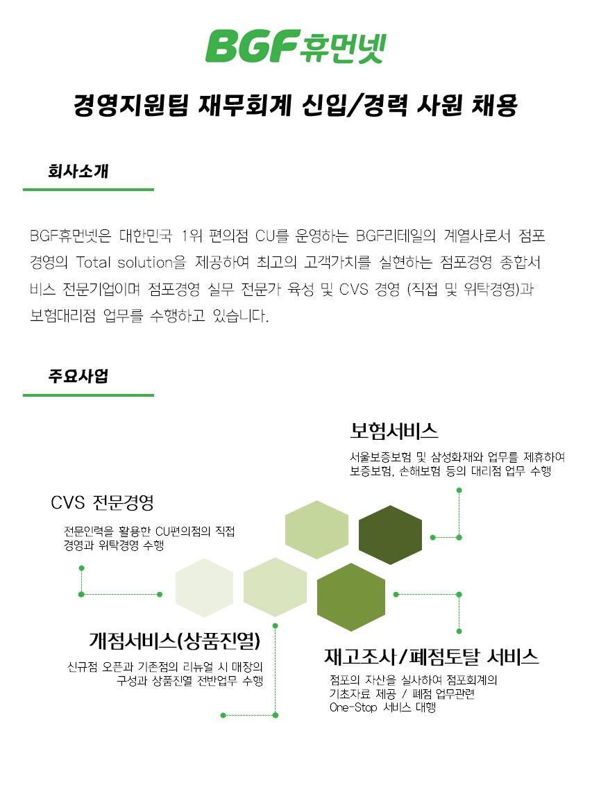[BGF휴먼넷] 재무회계 신입/경력 사원 채용